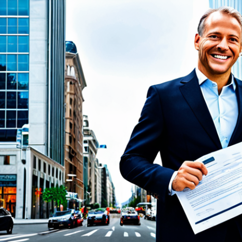Home 20 The Shielded Investor**
A well-dressed investor in a modern business suit, confidently standing in front of a transparent shield that deflects financial arrows representing debt and risk. The background shows a bustling cityscape with various business buildings. The investor is smiling slightly, holding a well-written investment contract. The overall tone is professional and secure. Include elements like "seguro" (safe) and "investimento protegido" (protected investment) subtly in the background design. Perfect anatomy, correct proportions, fully clothed, appropriate attire, professional, safe for work, appropriate content.
**