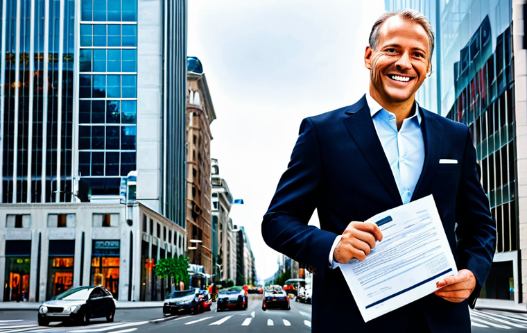 The Shielded Investor**
A well-dressed investor in a modern business suit, confidently standing in front of a transparent shield that deflects financial arrows representing debt and risk. The background shows a bustling cityscape with various business buildings. The investor is smiling slightly, holding a well-written investment contract. The overall tone is professional and secure. Include elements like "seguro" (safe) and "investimento protegido" (protected investment) subtly in the background design. Perfect anatomy, correct proportions, fully clothed, appropriate attire, professional, safe for work, appropriate content.
**