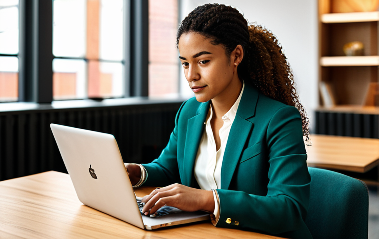 Female Entrepreneur in a Co-working Space**
"A young female entrepreneur, fully clothed in a stylish yet modest business casual outfit (e.g., blazer, blouse, tailored pants), working on a laptop at a shared workspace. Background features diverse individuals collaborating. Natural lighting, warm color palette, safe for work, appropriate content, professional setting, perfect anatomy, correct proportions, well-formed hands, proper finger count, natural body proportions."
**