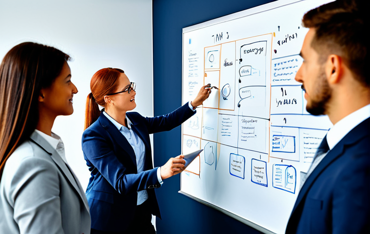 앤젤 투자자의 관심사와 투자 결정 요인 - The Visionary Team**
Prompt: A diverse and dynamic team of professionals collaborating in a modern,...